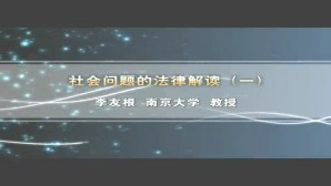 社会问题的法律解读视频教程 李友根 4讲 南京大学