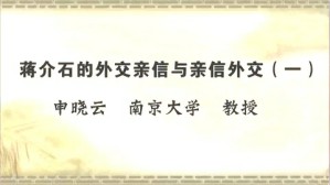 蒋介石的外交亲信与亲信外交视频教程 申晓云 4讲 南京大学
