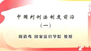 中国判例法制度前沿视频教程 周道鸾 4讲 国家法官学院