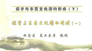 儒学与东亚文化圈的形成（下）视频教程 施忠连 4讲 复旦大学