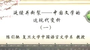 延续并断裂-中国文学的近现代变折视频教程 陈引驰 4讲 复旦大学