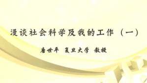 漫谈社会科学 也谈我的工作视频教程 唐世平 4讲 复旦大学