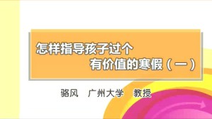 怎样指导孩子过个有价值的寒假视频教程 骆风 4讲 广州大学