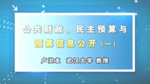 公共财政 民主预算与预算信息公开视频教程 卢洪友 4讲 武汉大学
