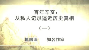百年辛亥-从私人记录逼近历史真相视频教程 傅国涌 4讲 浙江温州大学