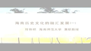 海南历史文化的融汇发展视频教程 符和积 4讲 海南师范大学