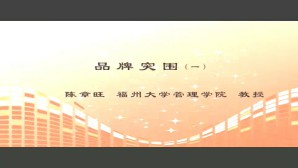 品牌突围视频教程 陈章旺 4讲 福州大学