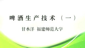 啤酒生产技术视频教程 甘水洋 4讲 福建师范大学