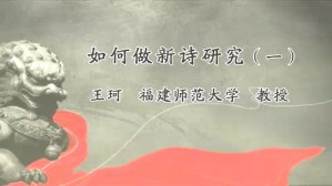如何做新诗研究视频教程 王珂 4讲 福建师范大学