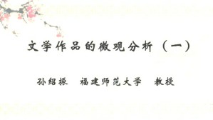 文学作品的微观分析视频教程 孙绍振 4讲 福建师范大学