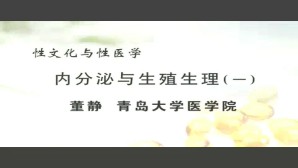 性文化与性医学视频教程 董静 4讲 青岛大学