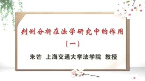 判例分析在法学研究中的作用视频教程 朱芒 5讲 上海交通大学