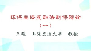 环保主体互动法制保障论视频教程 王曦 5讲 上海交通大学