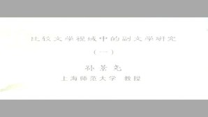 比较文学视域中的副文学研究视频教程 孙景尧 5讲 上海师范大学