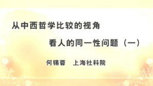 从中西哲学比较的视角看人的同一性问题视频教程 何锡蓉 5讲 上海社会科学院