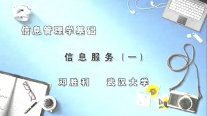 信息管理学基础视频教程 邓胜利 5讲 武汉大学