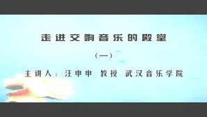 走进交响音乐的殿堂视频教程 汪申申 5讲 武汉音乐学院