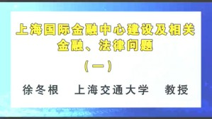 上海国际金融中心建设及相关金融 法律问题视频教程 徐冬根 6讲 上海交通大学