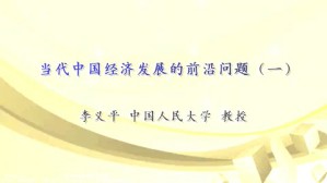 当代中国经济发展的前沿问题视频教程 李义平 6讲 中国人民大学