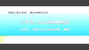 致知之途自求索-刑法领域为己任视频教程 王作富 6讲 中国人民大学