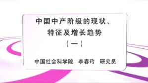 中国中产阶级的现状 特征及增长趋势视频教程 李春玲 6讲 中国社会科学院