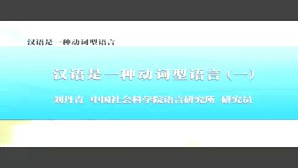汉语是一种动词型语言视频教程 刘丹青 8讲 中国社会科学院