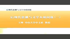 后现代思潮与文学本质问题视频教程 王坤 6讲 中山大学