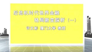 后危机时代世界金融格局新变探析视频教程 许文彬 6讲 厦门大学