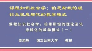课程知识社会学-伯恩斯的理论及讯息转化的教学模式视频教程 姜添辉 7讲 台南大学
