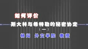如何评价斯大林与希特勒的秘密协定视频教程 杨闯 6讲 外交学院