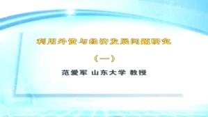 利用外资与经济发展问题研究视频教程 范爱军 8讲 山东大学