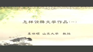 怎样诠释文学作品视频教程 袁世硕 6讲 山东大学
