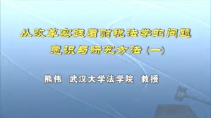 从改革实践看财税法学的问题意识与研究方法视频教程 熊伟 7讲 武汉大学