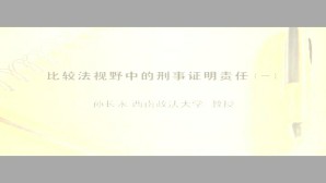 比较法视野中的刑事证明责任视频教程 孙长永 6讲 西南政法大学