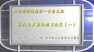 当代俄罗斯的刑事政策视频教程 科罗别耶夫 阿 伊 6讲 俄罗斯远东联邦大学