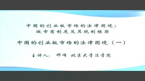 中国的创业板市场的法律困境-做市商制度及其规制框架视频教程 邓峰 6讲 北京大学