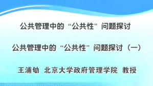 公共管理中的公共性问题探讨视频教程 王浦劬 5讲 北京大学