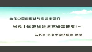 当代中国离婚法与离婚率研究视频教程 马忆南 6讲 北京大学