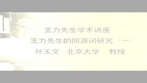 王力先生学术讲座-王力先生的同源词研究视频教程 孙玉文 7讲 北京大学