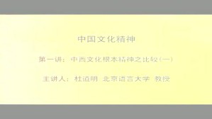 中国文化精神视频教程 杜道明 6讲 北京语言大学