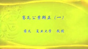 赛瓦公案辨正视频教程 蒋凡 5讲 复旦大学