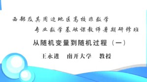 西部及其周边地区高校非数学专业数学基础课教师暑期研修班视频教程 王永进 12讲 南开大学
