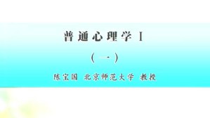 普通心理学视频教程 陈宝国 16讲 北京师范大学