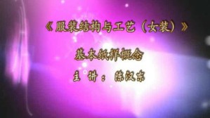 服装结构与工艺视频教程 陈汉东 150讲 武汉职业技术学院