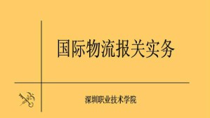 国际物流报关实务视频教程 姜洪 64讲 深圳职业技术学院