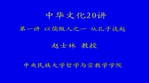 中华文化20讲视频教程 赵士林 20讲 中央民族大学