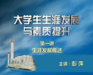 大学生生涯发展与素质提升视频教程 彭萍 8讲 湖南大学