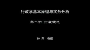 行政学基本原理与实务分析视频教程 孙荣 10讲 同济大学