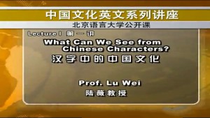 中国文化英文系列讲座视频教程 陆薇 8讲 北京语言大学