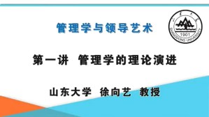 管理学与领导艺术视频教程 徐向艺 8讲 山东大学